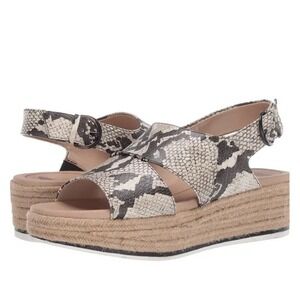 Dr. Scholl's Womens Catch 22 Wedge Heels Espadrille Sandals Snake Print 6M  NEW